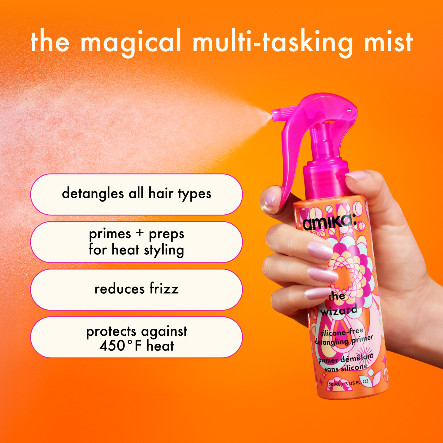 amika | the wizard silicone-free detangling hair primer (60ml)