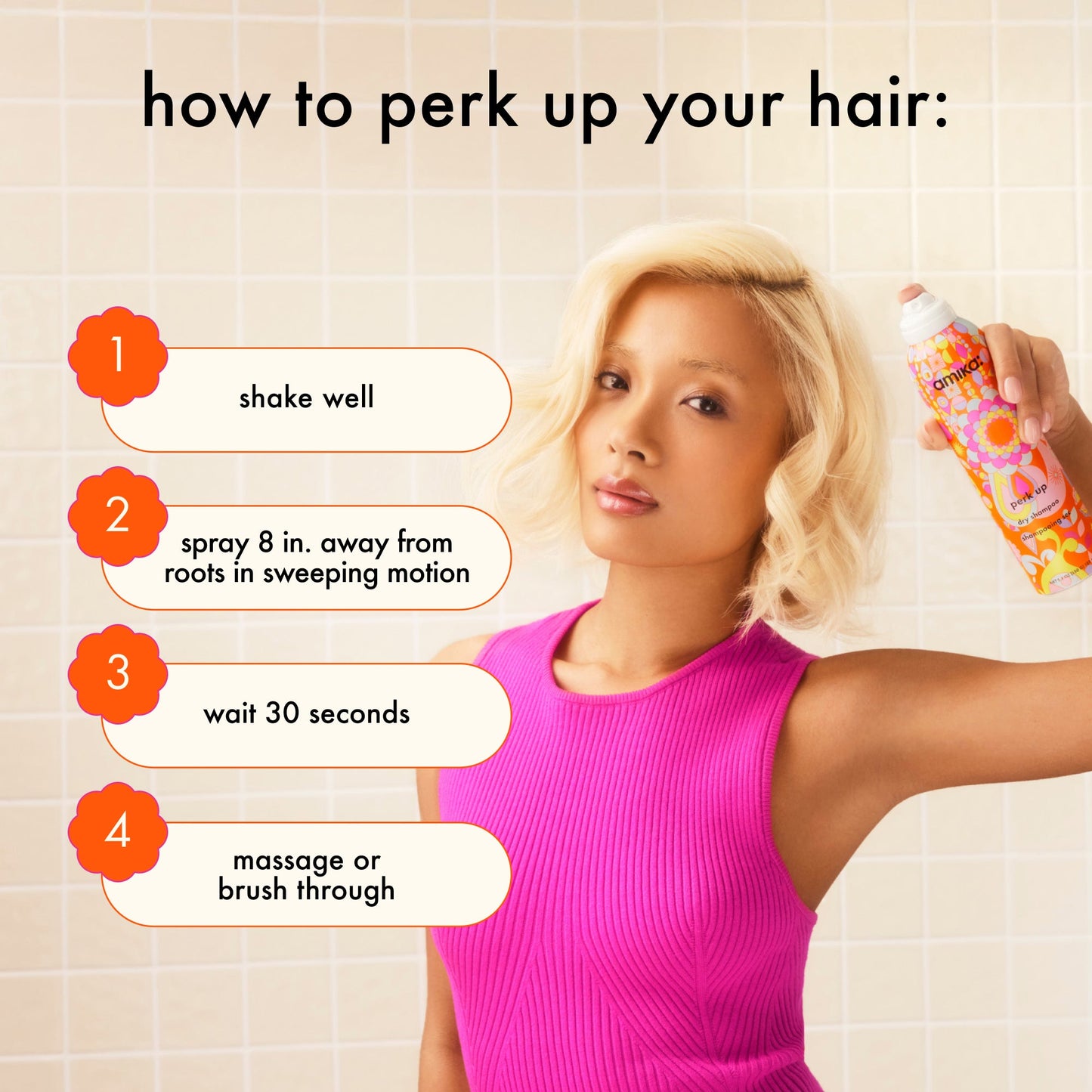 amika | perk up talc-free dry shampoo (64ml)
