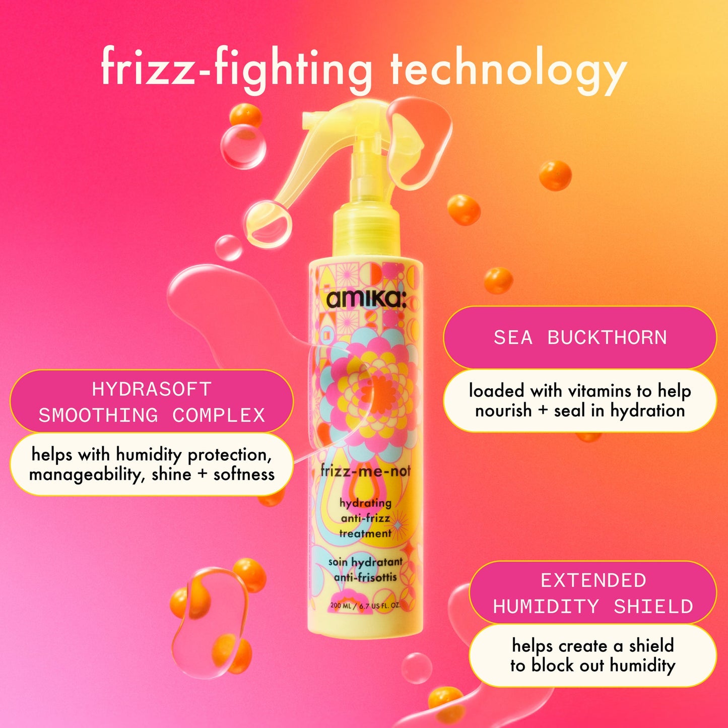 amika | frizz-me-not hydrating anti-frizz treatment (200ml)