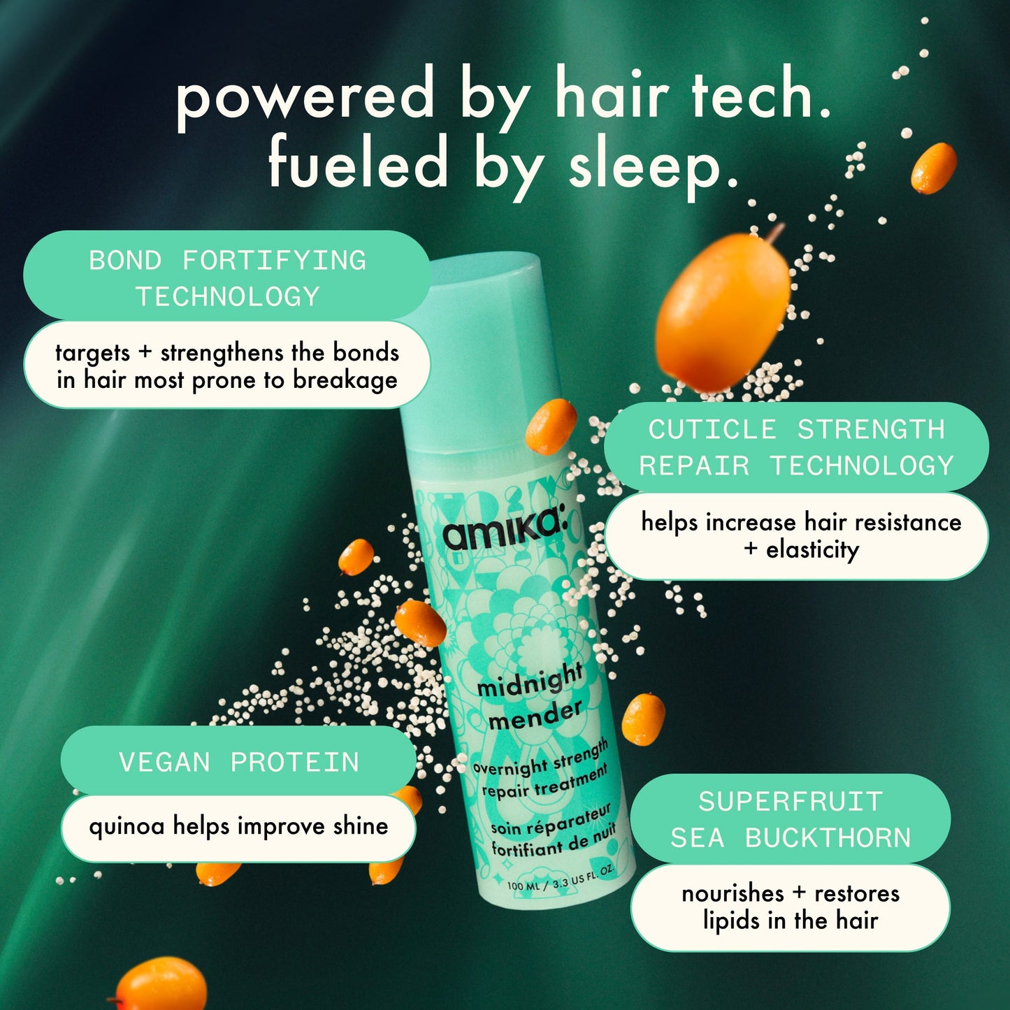 amika | midnight mender overnight strength repair treatment mask (100ml)
