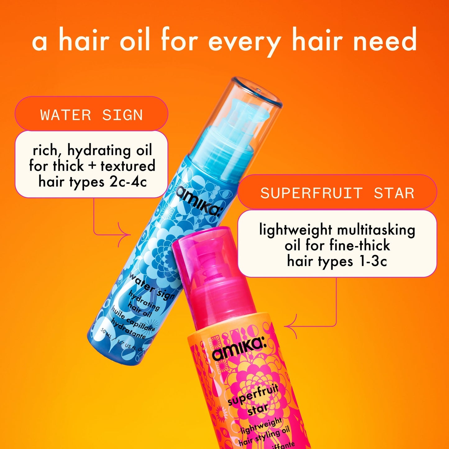 amika | superfruit star lightweight hair styling + heat defense oil (50ml)