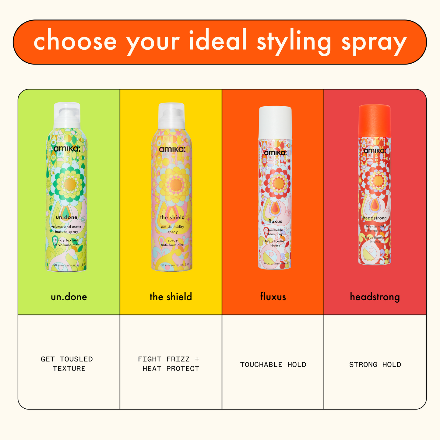 amika | fluxus touchable, flexible hold hairspray (270ml)