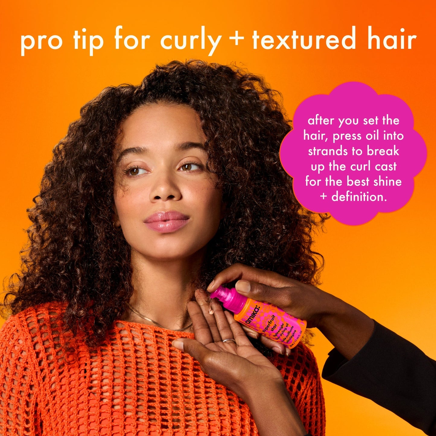 amika | superfruit star lightweight hair styling + heat defense oil (50ml)