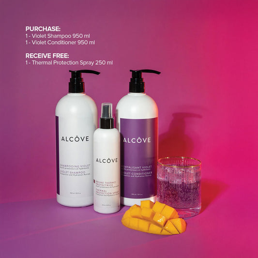 Alcôve | Violet Shampoo (1L) + Conditioner (1L) + Thermal Spray (250ml)