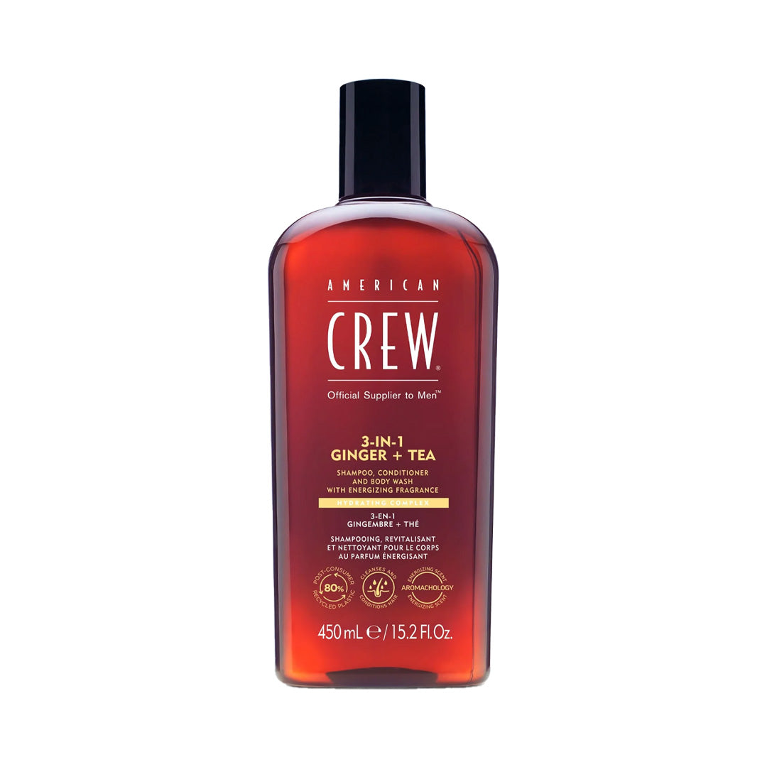 American Crew | 3-in-1 Shampoo, Conditioner, and Body Wash – Ginger + Tea (450ml)