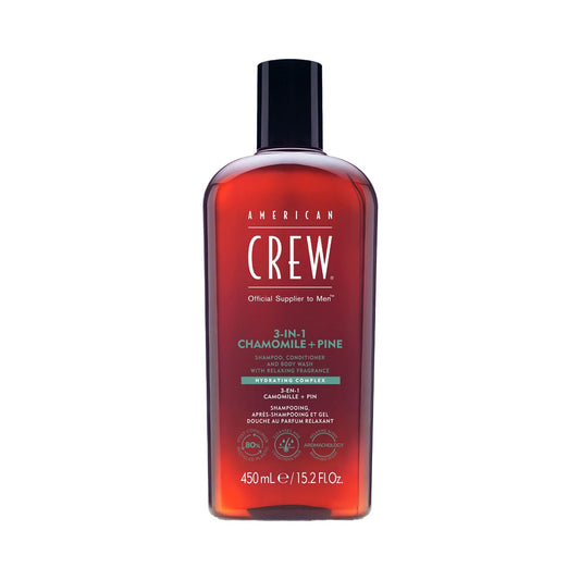 American Crew | 3-in-1 Shampoo, Conditioner, and Body Wash – Chamomile + Pine (450ml)