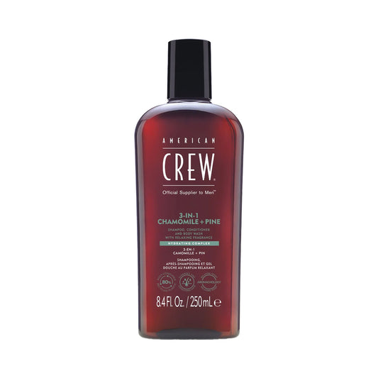 American Crew | 3-in-1 Shampoo, Conditioner, and Body Wash – Chamomile + Pine (250ml)
