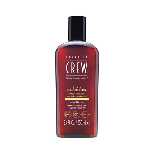 American Crew | 3-in-1 Shampoo, Conditioner, and Body Wash – Ginger + Tea (250ml)