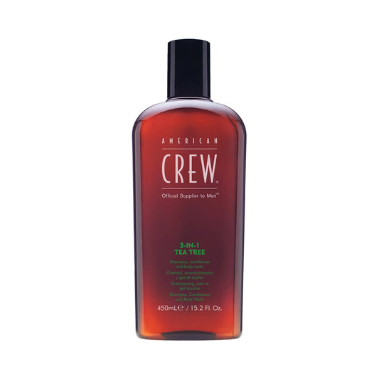 American Crew | 3-in-1 Tea Tree Shampoo, Conditioner, and Body Wash for Men (450ml)
