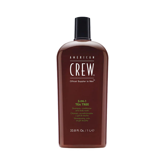 American Crew | 3-in-1 Tea Tree Shampoo, Conditioner, and Body Wash for Men (1L)