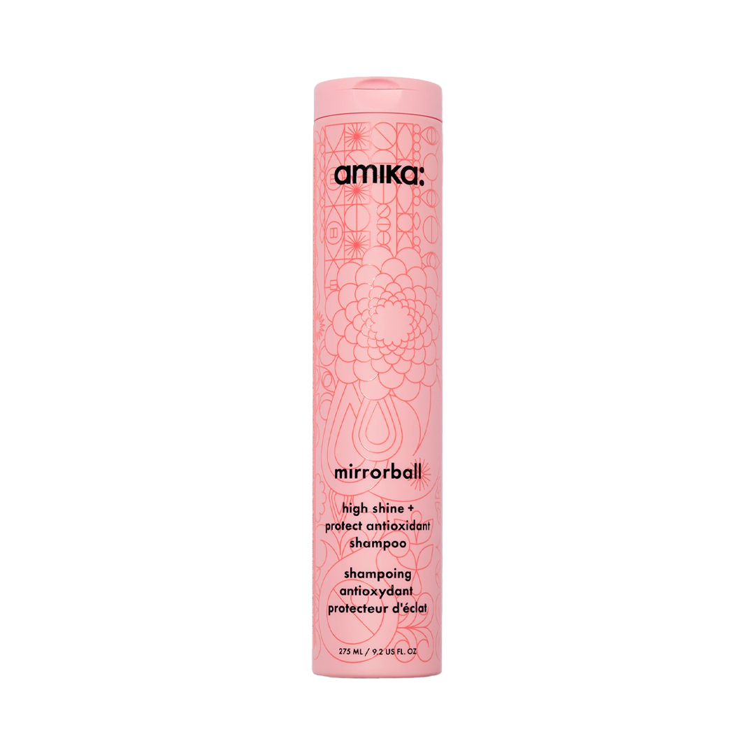 amika | mirrorball high shine + protect antioxidant shampoo (275ml)