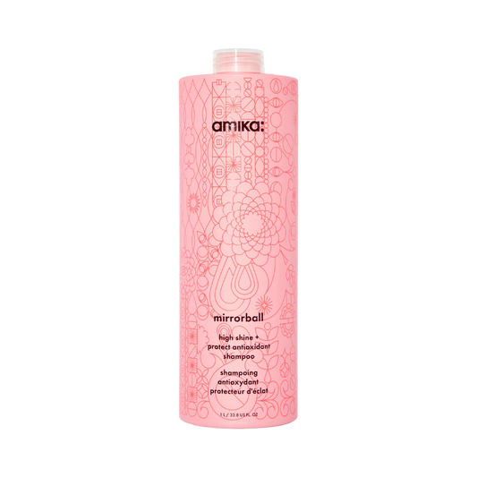 amika | mirrorball high shine + protect antioxidant shampoo (1L)