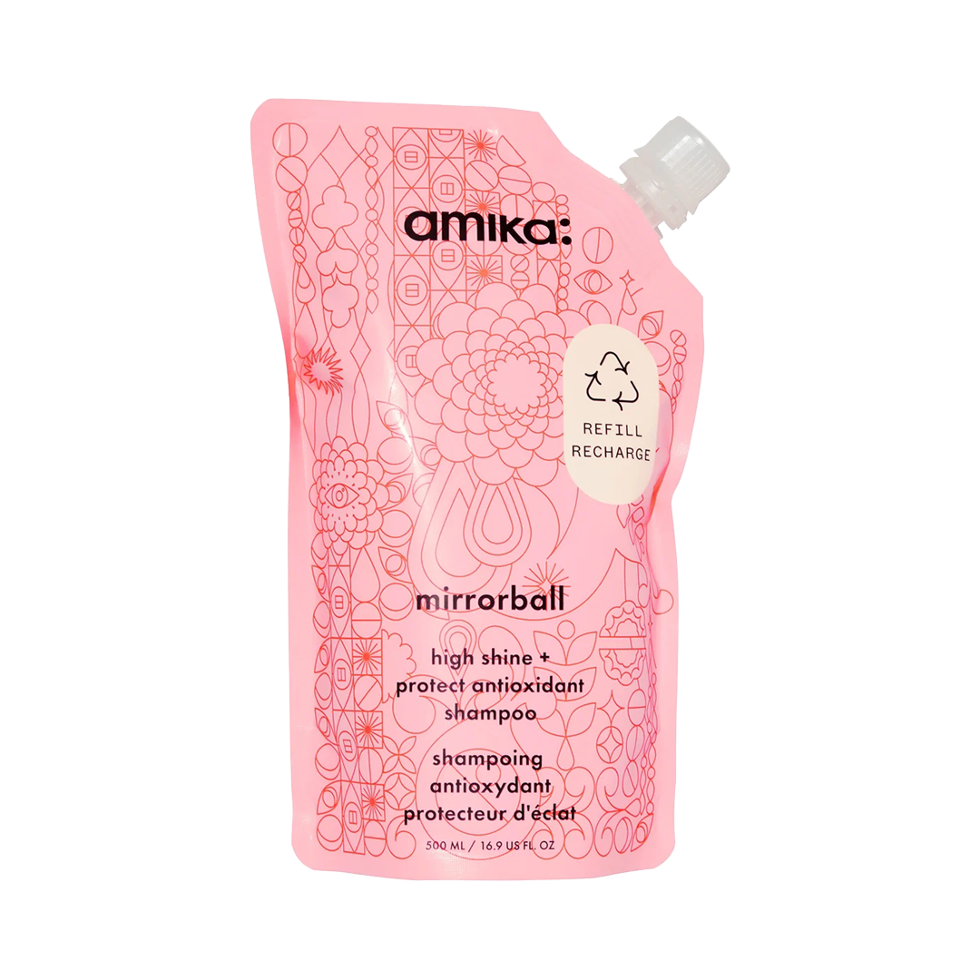 amika | mirrorball high shine + protect antioxidant shampoo (500ml)