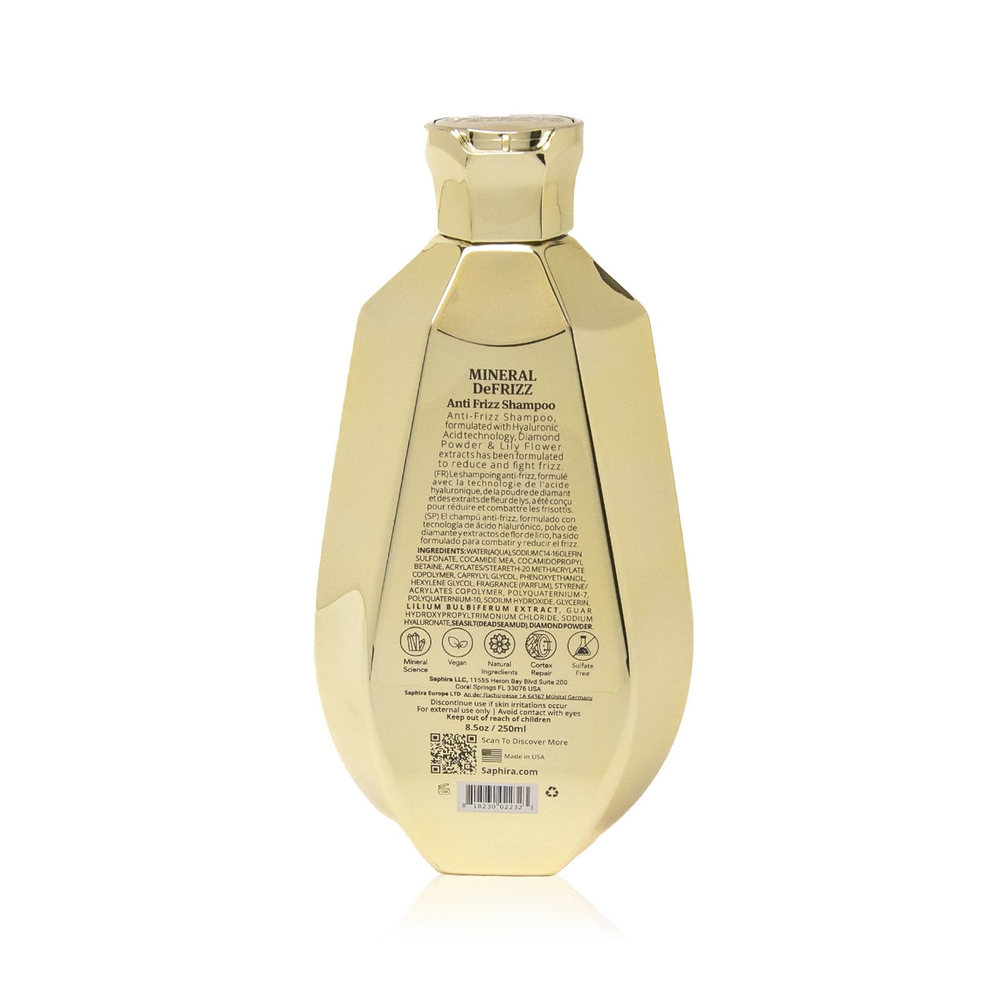Saphira | Mineral DeFrizz Anti Frizz Shampoo (250ml)