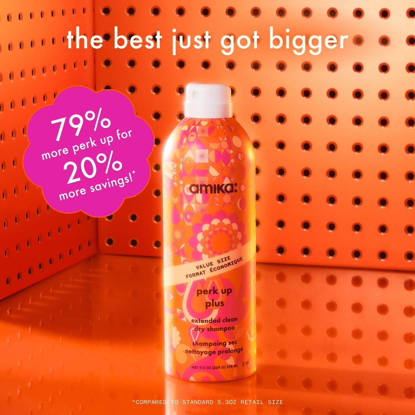 amika | perk up plus: extended clean dry shampoo (199ml)