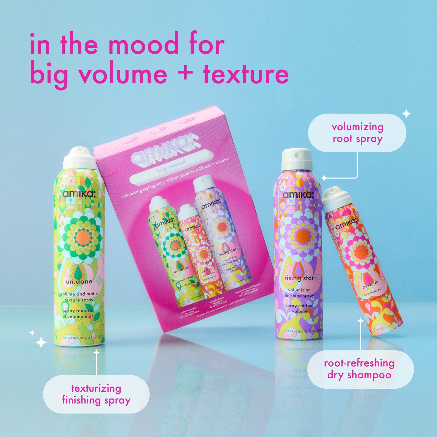 amika | big mood volumizing styling set