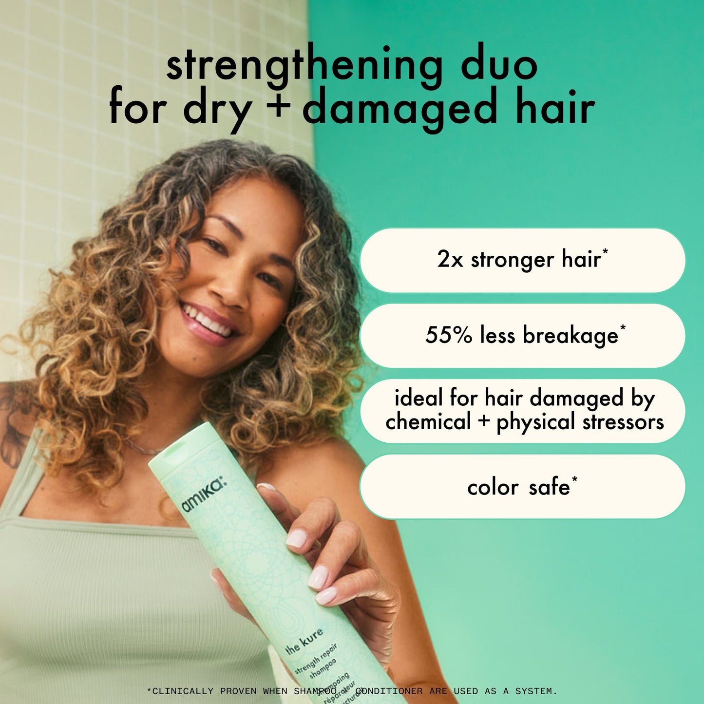 amika | the kure strength repair shampoo (500ml)
