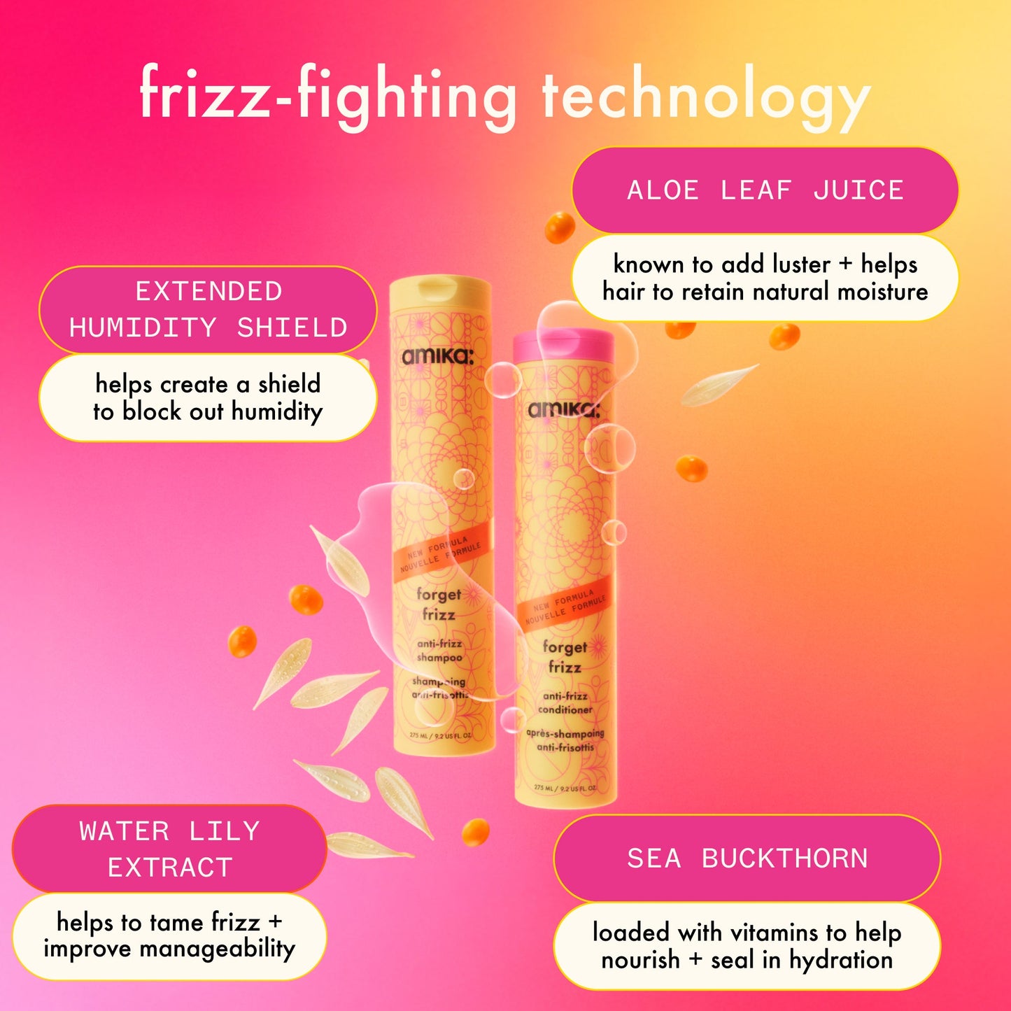 amika | forget frizz anti-frizz shampoo (1L)