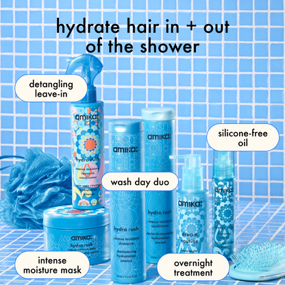 amika | hydro rush intense moisture hair mask with hyaluronic acid (250ml)