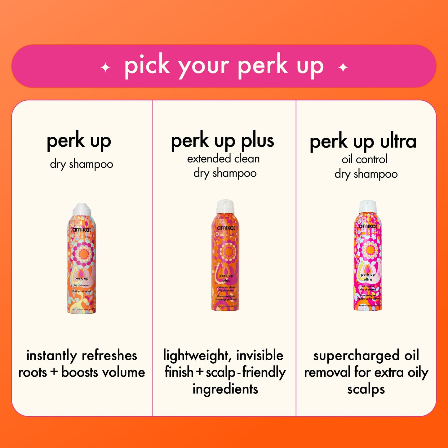 amika | perk up talc-free dry shampoo (64ml)