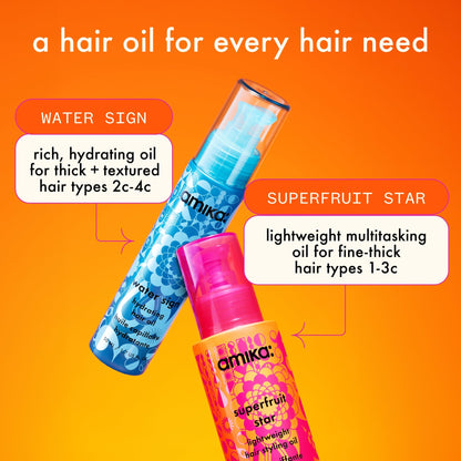 amika | superfruit star lightweight hair styling + heat defense oil (50ml)