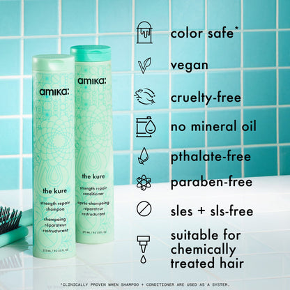 amika | the kure strength repair shampoo (500ml)
