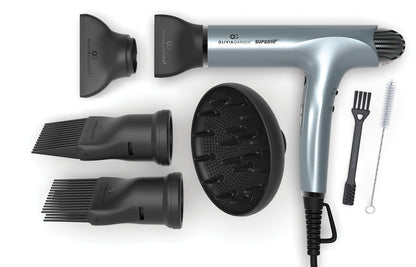 Olivia Garden | SuperHP Hair Dryer – Silver Blue