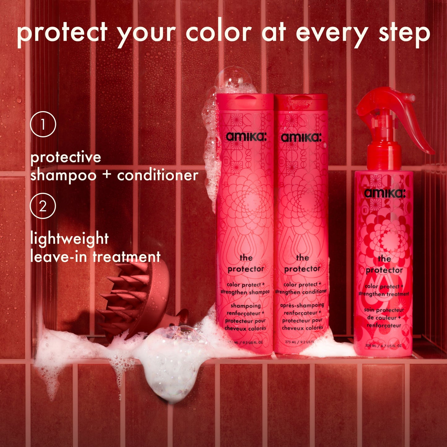 amika | the protector color protect + strengthen shampoo (1L)