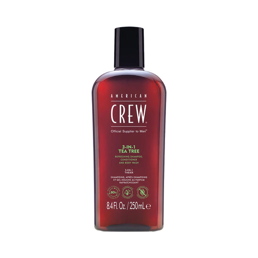 American Crew | 3-in-1 Tea Tree Shampoo, Conditioner, and Body Wash for Men (250ml)