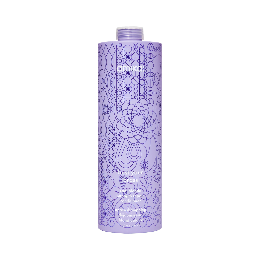 amika | bust your brass cool blonde strength repair conditioner (1L)
