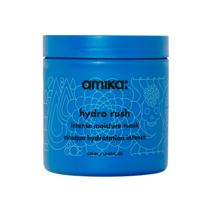 amika | hydro rush intense moisture hair mask with hyaluronic acid (500ml)