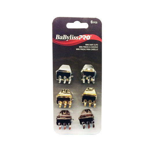 BaBylissPRO | Mini Hair Clips, 6 per Pack, Mixed