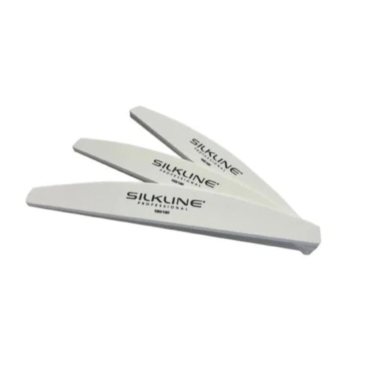 Silkline | Half Moon Shape Nail Files White 25 Pieces