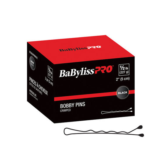 BaBylissPRO | Black Crimped Bobby Pins, 2 Inch, 1/2lb CNBO